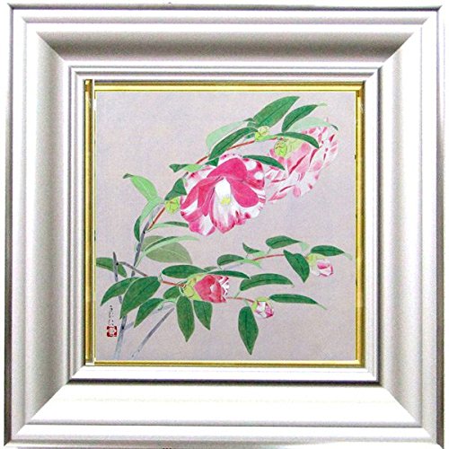 Amazon.co.jp: 岩原良仁『椿』日本画 ・静物画・【真筆・絵画】【B3183